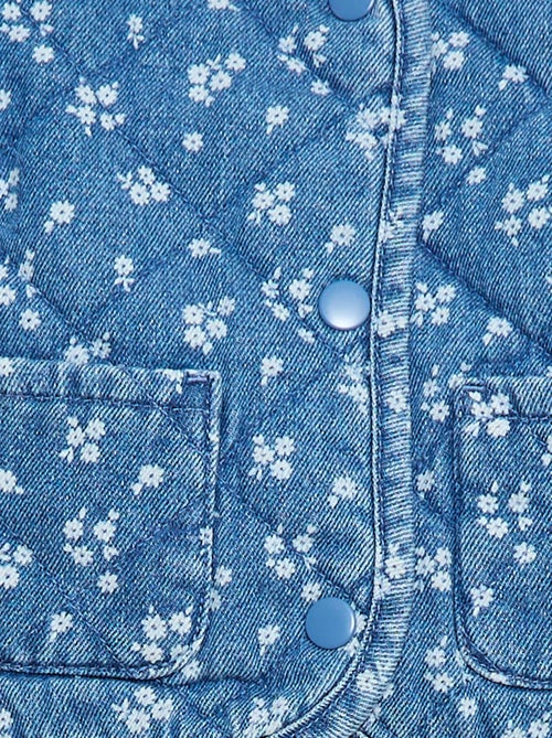 Giacca imbottita in denim con apertura a bottoni a pressione - Kiabi