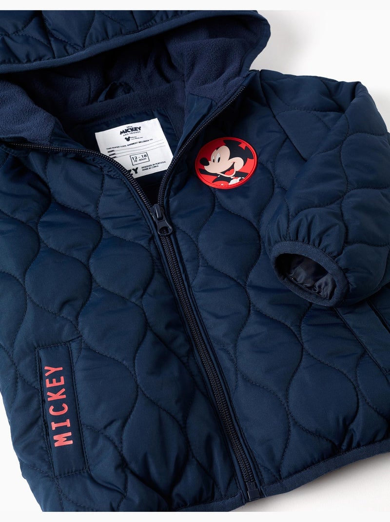 Giacca imbottita Mickey con fodera in pile Blu scuro - Kiabi