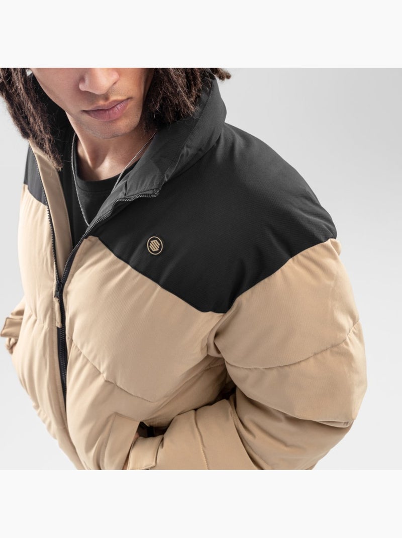 Giacca imbottita resistente all'acqua uomo lifestyle uomo clive Beige - Kiabi