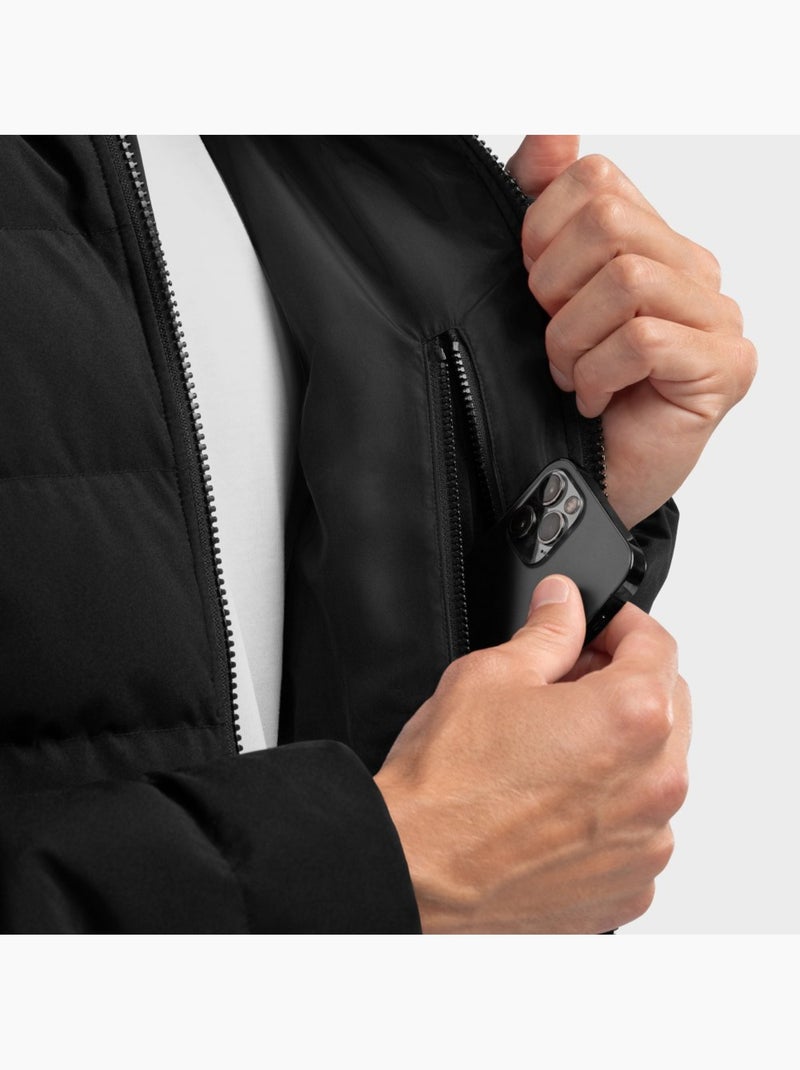 Giacca imbottita resistente all'acqua uomo lifestyle uomo shelter Nero - Kiabi
