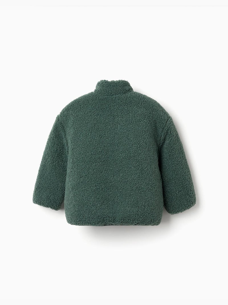 Giacca imbottita reversibile con sherpa Verde scuro - Kiabi