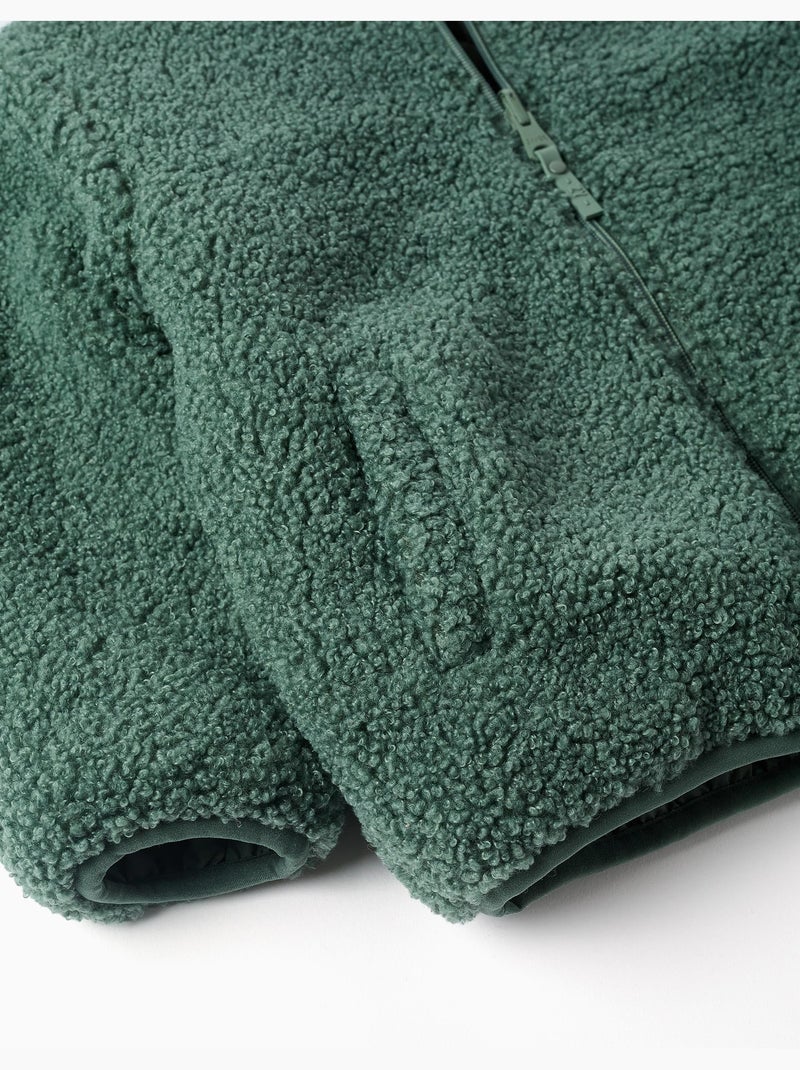 Giacca imbottita reversibile con sherpa Verde scuro - Kiabi