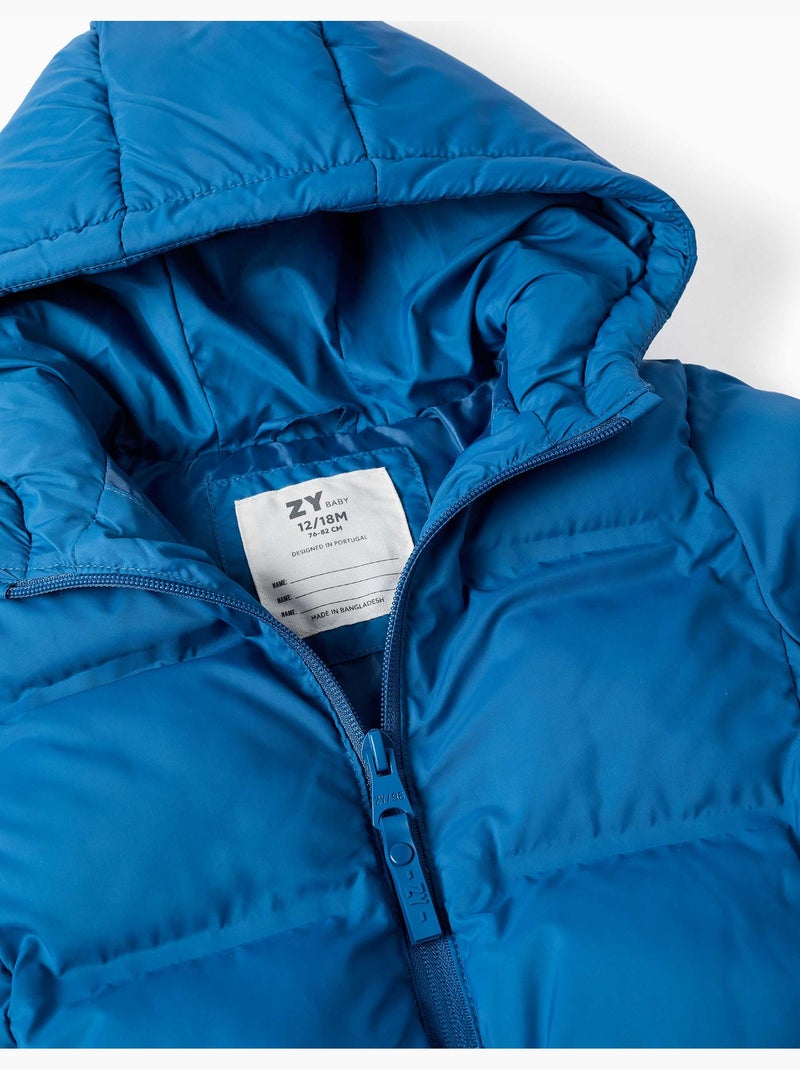 Giacca imbottita termica con cappuccio e tasche Blu Blu - Kiabi