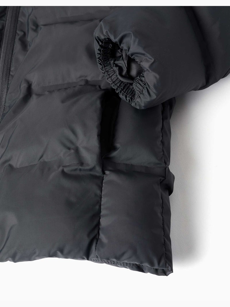 Giacca imbottita termica con cappuccio e tasche Grigio scuro - Kiabi