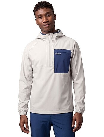 Giacca impermeabile cappuccio trail running uomo uomo canfranc gray