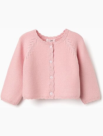Giacca in cotone con bordi smerlati