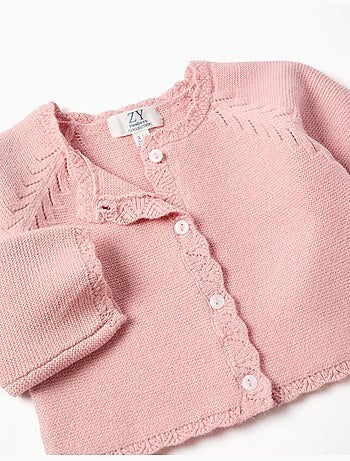 Giacca in cotone con bordi smerlati