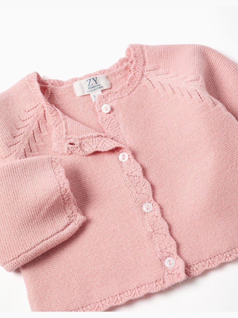 Giacca in cotone con bordi smerlati Rosa chiaro - Kiabi