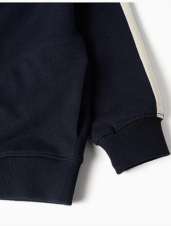 Giacca in cotone con cappuccio con nastro a righe