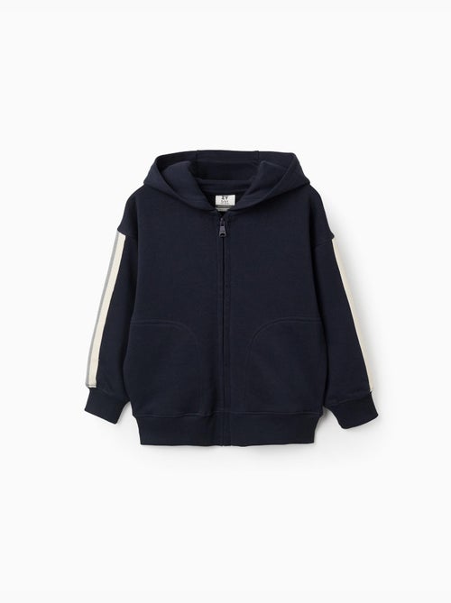 Giacca in cotone con cappuccio con nastro a righe - Kiabi Giacca in cotone con cappuccio con nastro a righe - Kiabi
