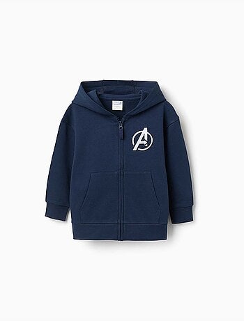 Giacca in cotone con cappuccio con stampe Avengers