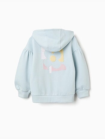 Giacca in cotone con cappuccio e stampa floreale