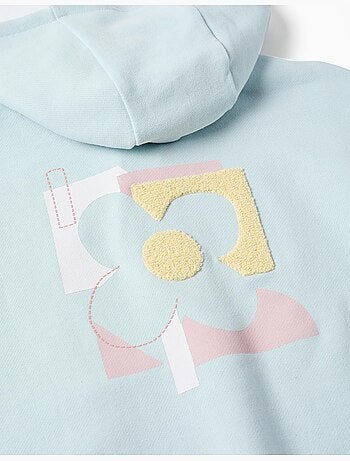 Giacca in cotone con cappuccio e stampa floreale