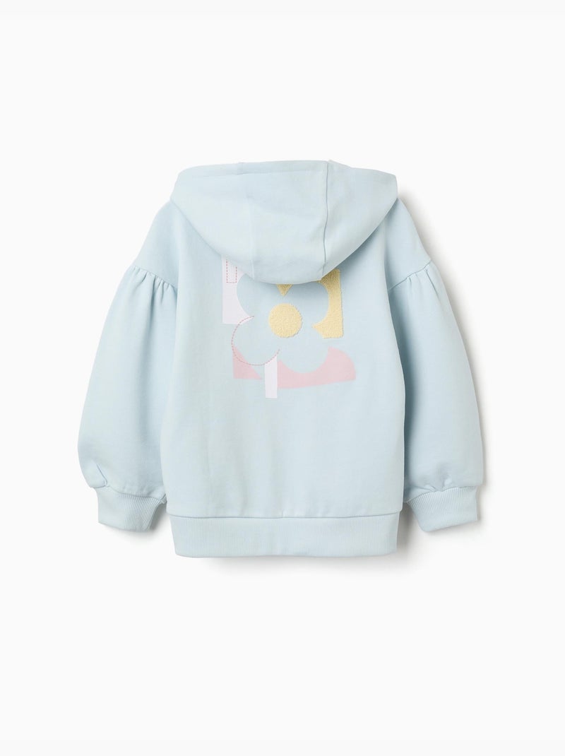 Giacca in cotone con cappuccio e stampa floreale Blu chiaro - Kiabi