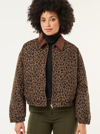 Giacca in cotone con colletto in velluto a coste