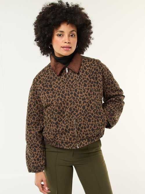 Giacca in cotone con colletto in velluto a coste - Kiabi