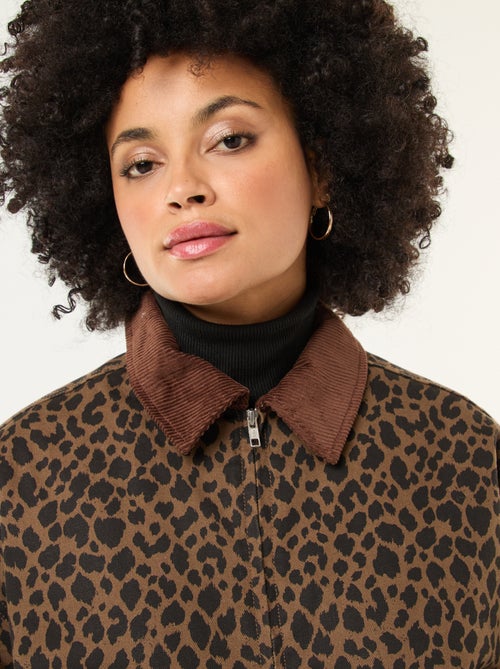 Giacca in cotone con colletto in velluto a coste - Kiabi