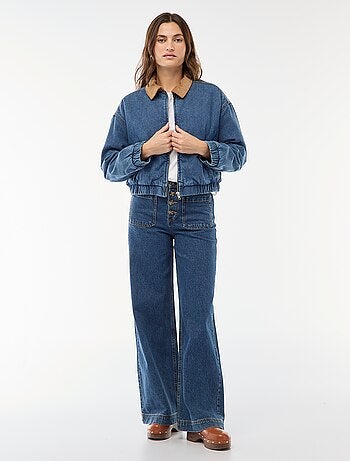 Giacca in cotone con collo in velluto a coste