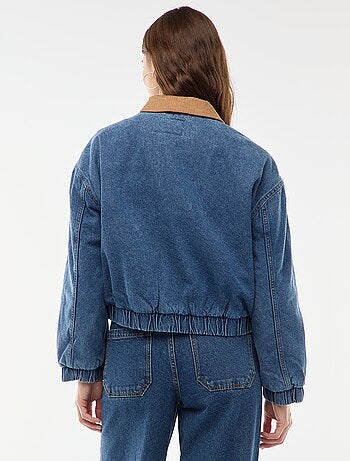 Giacca in cotone con collo in velluto a coste