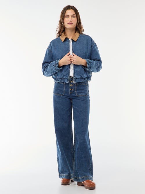 Giacca in cotone con collo in velluto a coste - Kiabi