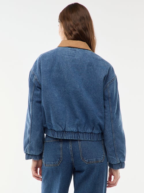 Giacca in cotone con collo in velluto a coste - Kiabi