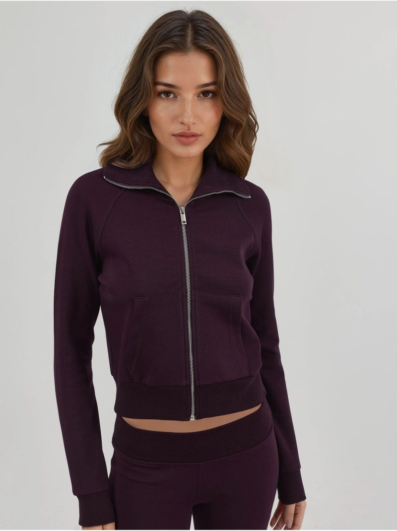 Giacca in cotone con zip e tasche busem Viola - Kiabi