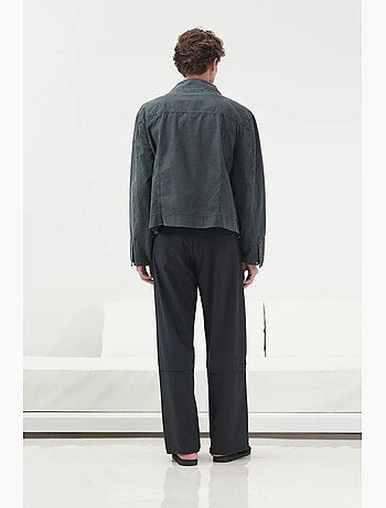 Giacca in cotone dritta con zip giesto