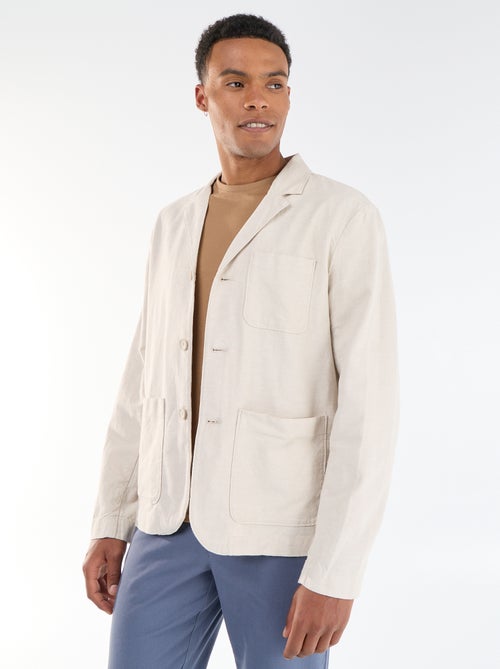 Giacca in cotone e lino con tasche applicate - Kiabi