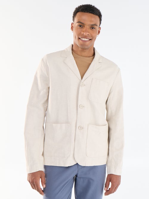 Giacca in cotone e lino con tasche applicate - Kiabi
