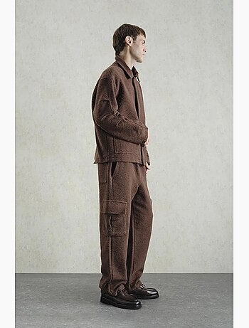 Giacca in cotone jacquard testurizzato giesto