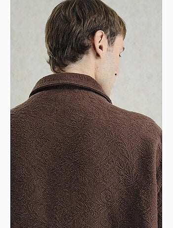 Giacca in cotone jacquard testurizzato giesto