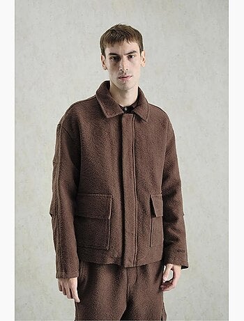 Giacca in cotone jacquard testurizzato giesto