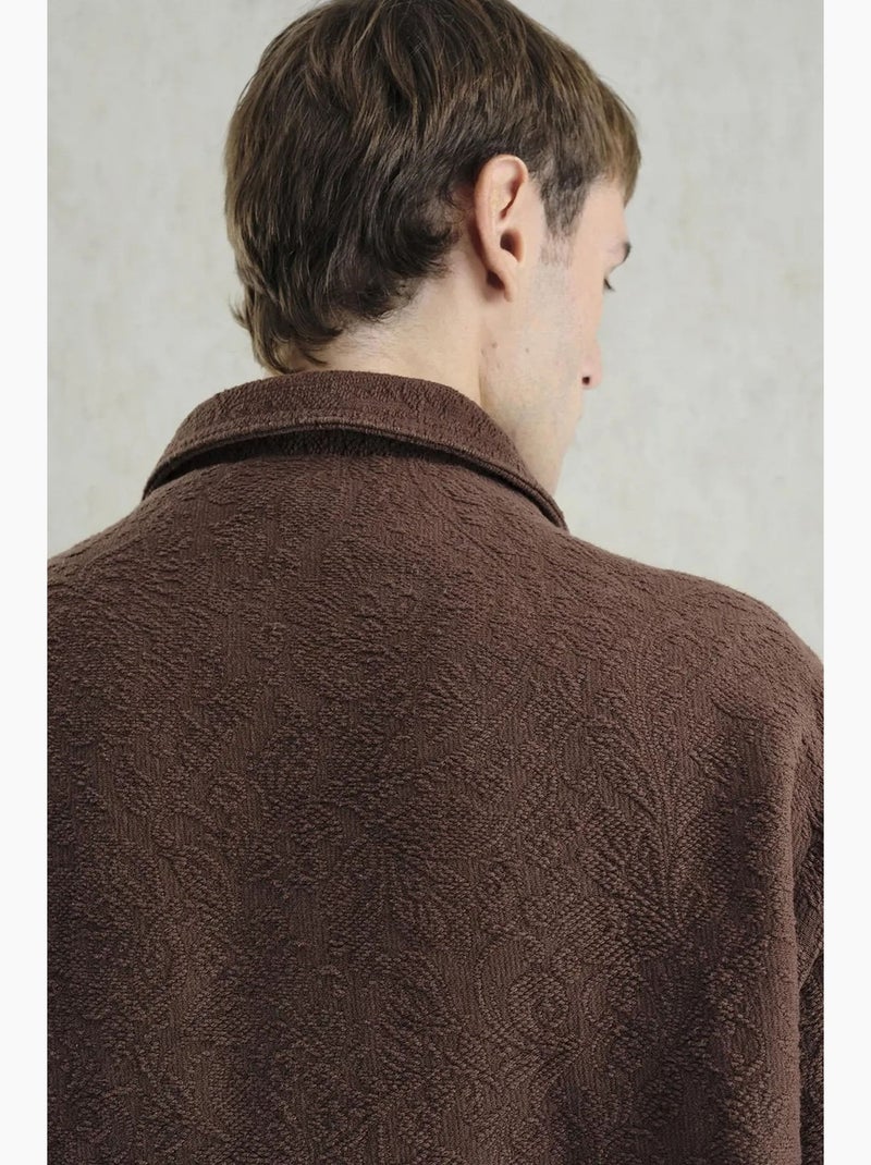 Giacca in cotone jacquard testurizzato giesto Marrone chiaro - Kiabi