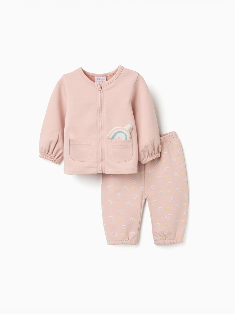 Giacca in cotone + pantaloni con motivo Rosa chiaro - Kiabi
