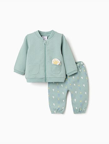 Giacca in cotone + pantaloni con motivo