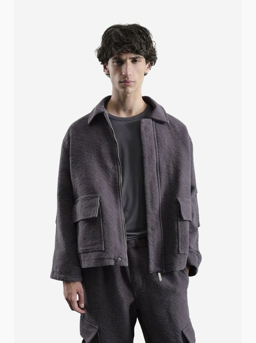 Giacca in cotone testurizzato con zip giesto - Kiabi Giacca in cotone testurizzato con zip giesto - Kiabi