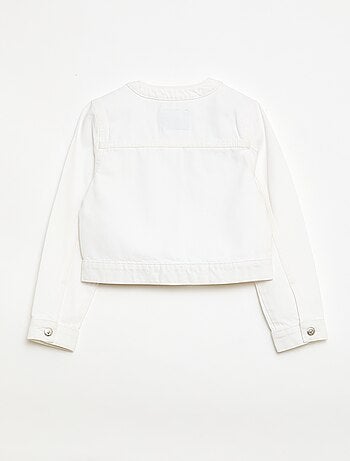 Giacca in denim a collo rotondo