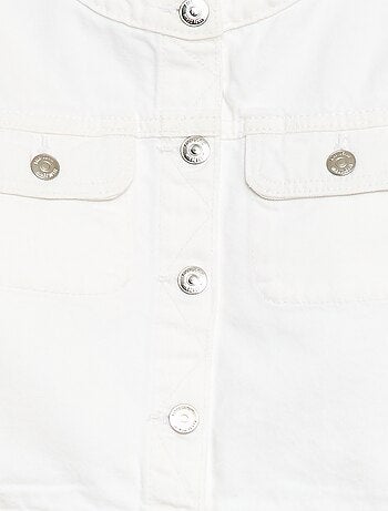 Giacca in denim a collo rotondo