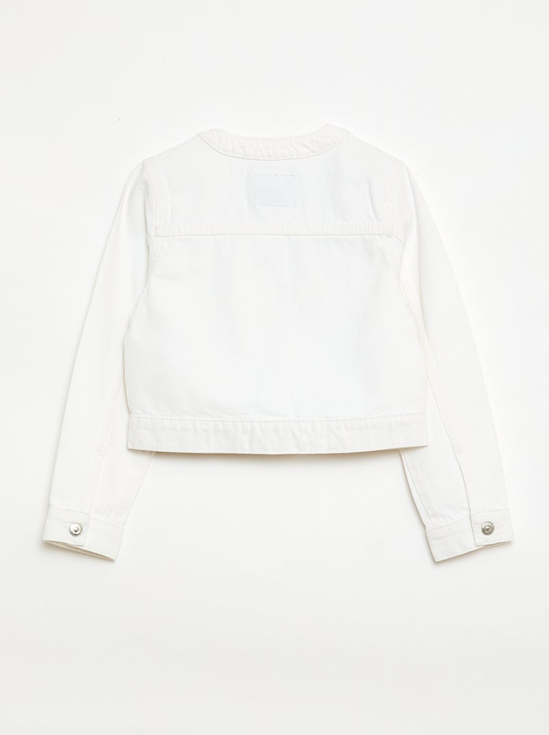 Giacca in denim a collo rotondo Bianco - Kiabi