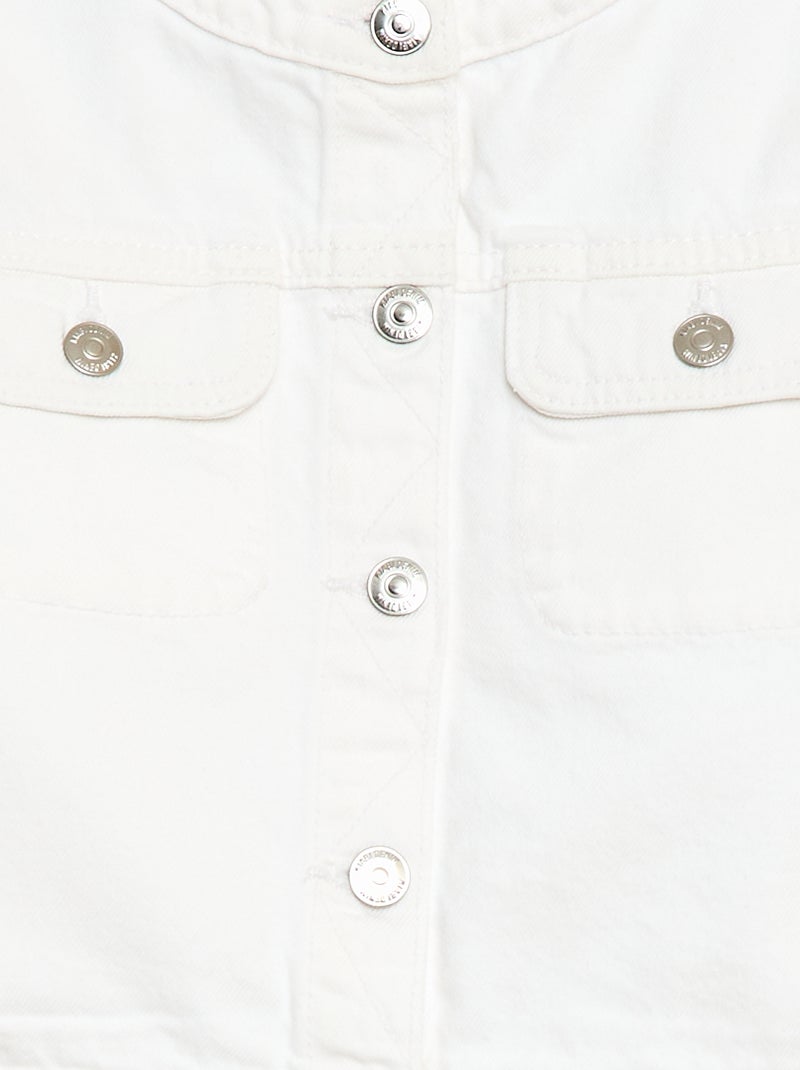 Giacca in denim a collo rotondo Bianco - Kiabi