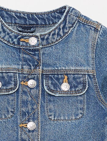 Giacca in denim a collo rotondo