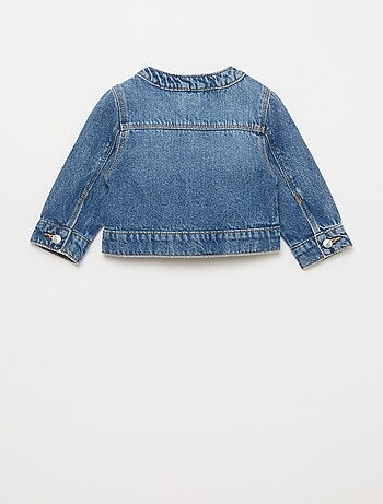 Giacca in denim a collo rotondo