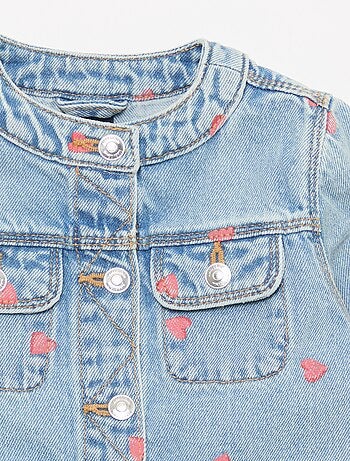Giacca in denim a collo rotondo