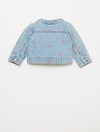 Giacca in denim a collo rotondo