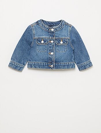 Giacca in denim a girocollo