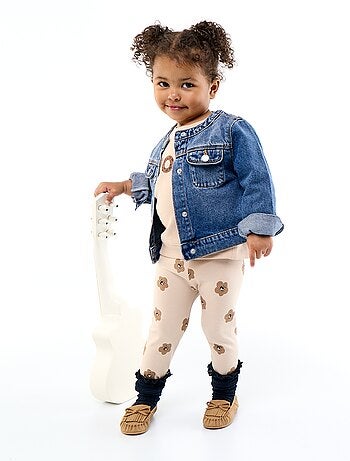Giacca in denim a girocollo
