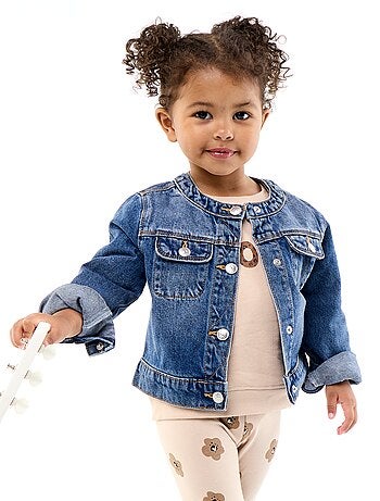 Giacca in denim a girocollo