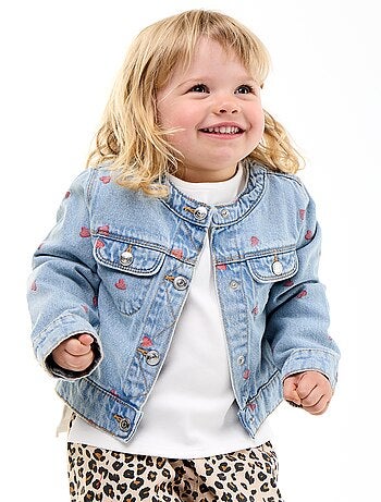 Giacca in denim a girocollo