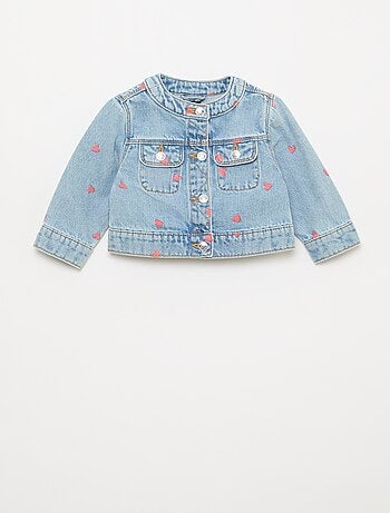Giacca in denim a girocollo