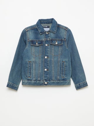 Giacca in denim con apertura abbottonata